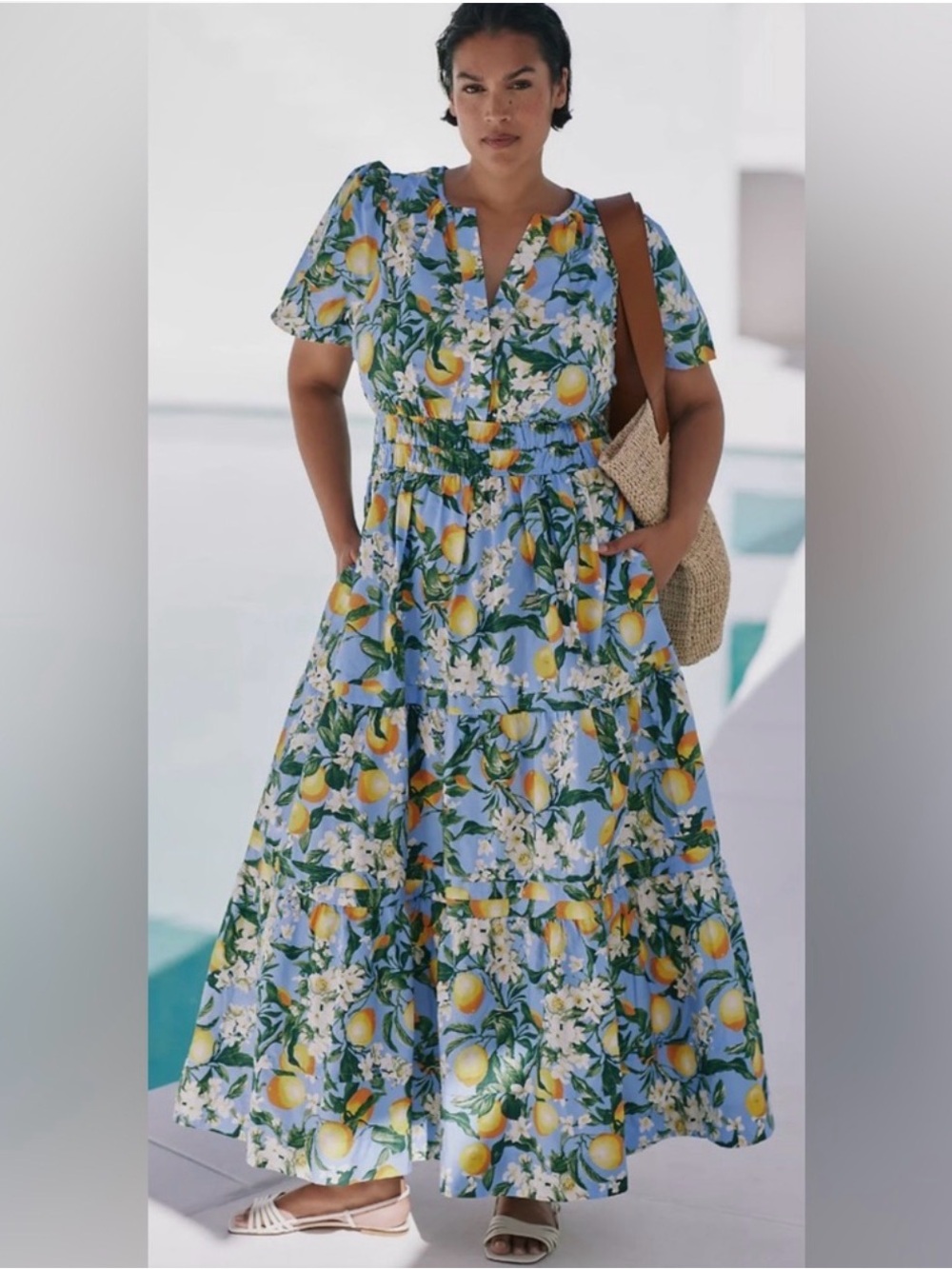 Anthropologie The Somerset Maxi Dress IRIS BLUE XL